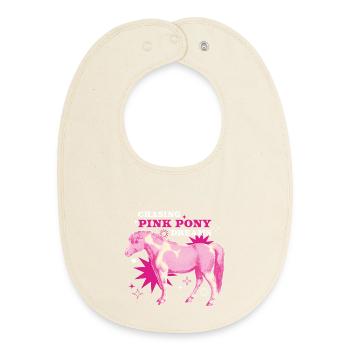 Pink Pony Dreams – Manège magique - Bavoir bébé bio - écru doux - Devant