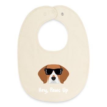 Beagle Dog liebt bunte Pop-Art-Porträts - Baby Organic Lätzchen - Natur - Vorne