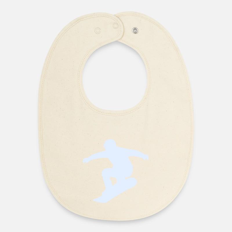 Snowboarders - Bavoir bébé bio - écru doux