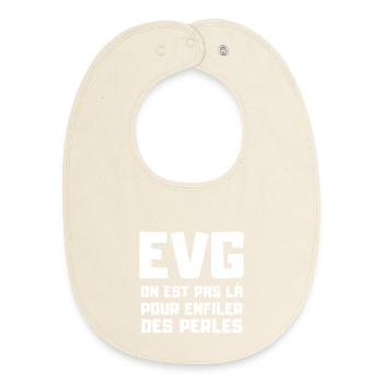 EVG, équipe du marié, futur marié - Bavoir bébé bio - écru doux - Devant
