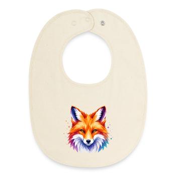 Fuchs Design – Polygon Fox Motiv für Tierliebhaber - Baby Organic Lätzchen - Natur - Vorne