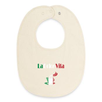 La Dolce Vita café - Bavoir bébé bio - écru doux - Devant
