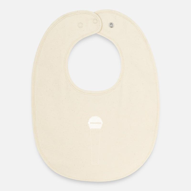 Mikrofon Silhouette Design - Baby Organic Lätzchen - Natur