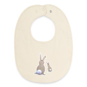 Osterhasen von Hinten - Baby Organic Lätzchen - Natur - Vorne