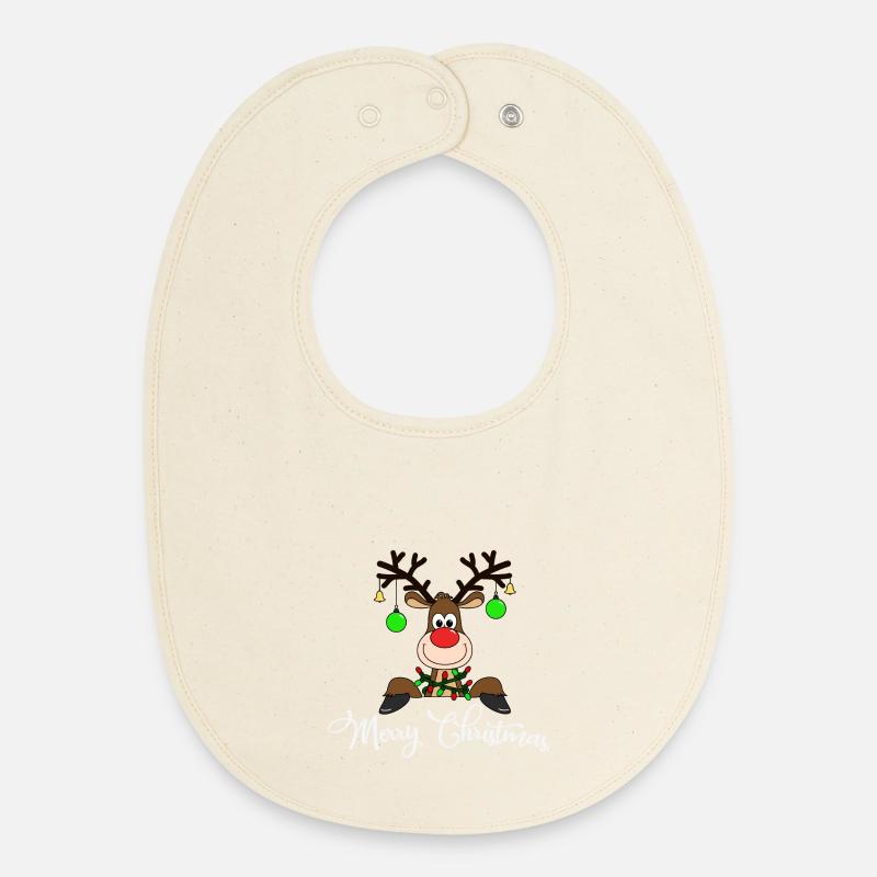 Noël - Bavoir bébé bio - écru doux