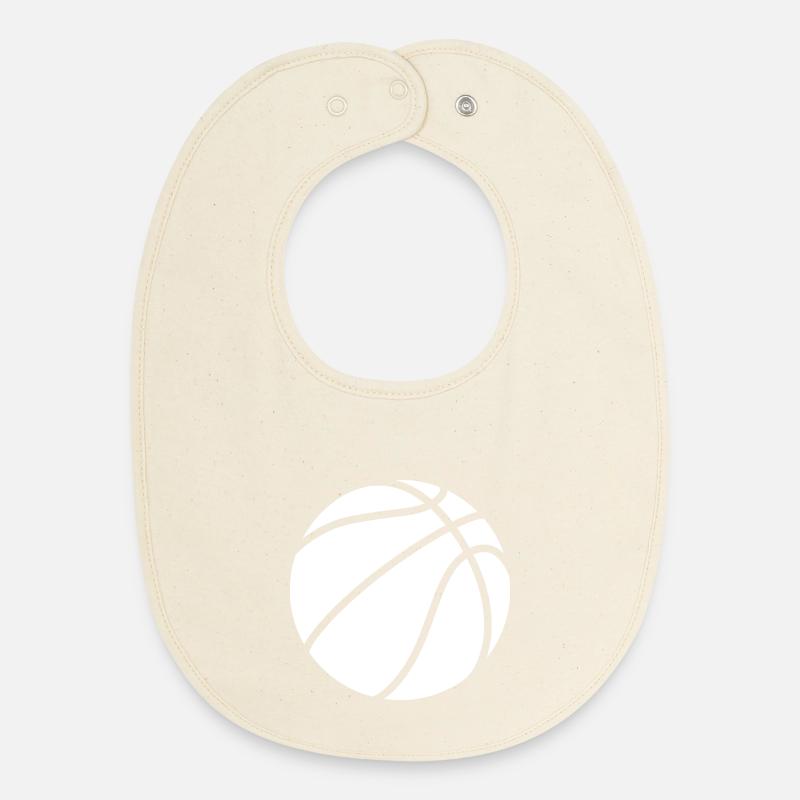Basketball Logo weiß - Baby Organic Lätzchen - Natur
