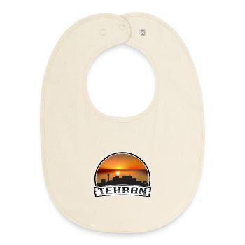 Tehran Iran Skyline Vintage Sunset Travel Souvenir - Baby Organic Bib - soft Ecru - Front