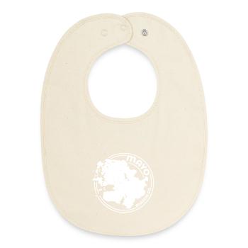 Mayo Ireland Map | County Outline Stamp - Baby Organic Bib - soft Ecru - Front