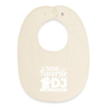 Favorite DJ - Baby Organic Bib - soft Ecru - Front