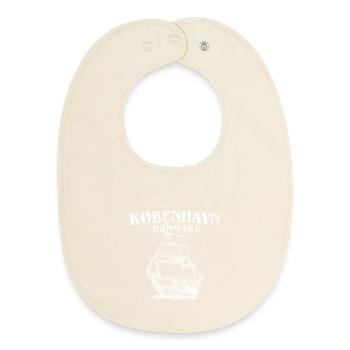 Silhouette du voilier de København - Bavoir bébé bio - écru doux - Devant