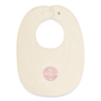 Yoga Keys to a Fulfilled Life - Baby Organic Bib - soft Ecru - Front