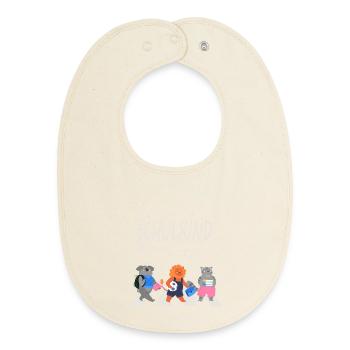 Back to school - Baby Organic Bib - soft Ecru - Front