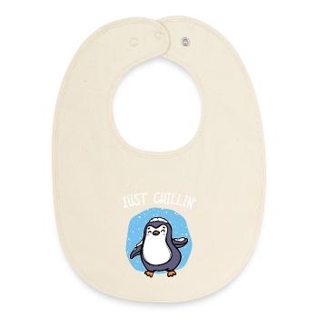 Cold Snow Penguin Ice Cool Déclaration Oiseau animal - Bavoir bébé bio - écru doux - Devant