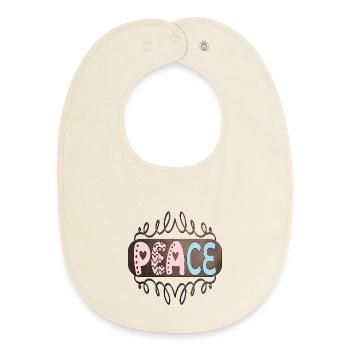 Peace - Baby Organic Bib - soft Ecru - Front