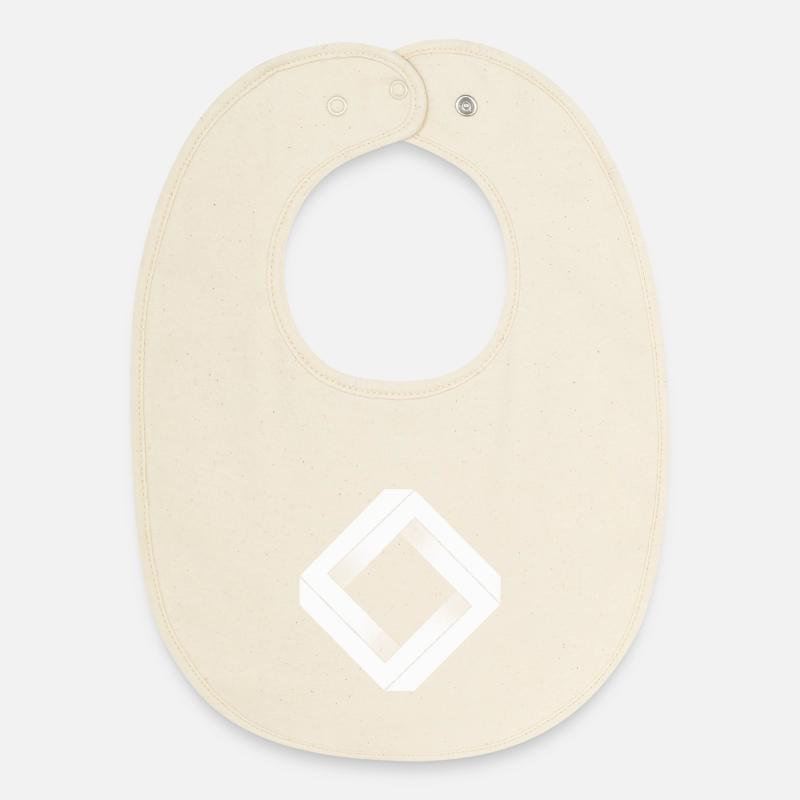 Weißer unmöglicher Diamant - Baby Organic Lätzchen - Natur