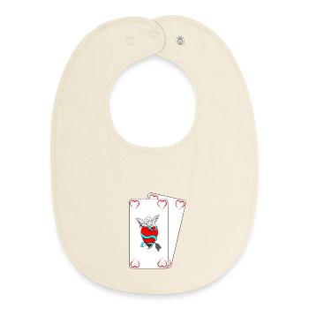 Cupid Cards - Baby Organic Bib - soft Ecru - Front