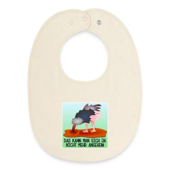 LUSTIGE SPRÜCHE - ABTAUCHEN VOGELSTRAUß - Baby Organic Lätzchen - Natur - Vorne