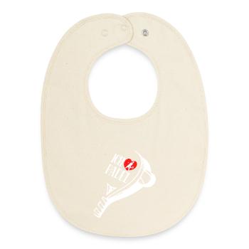 Heart I Love Padel Statement Player Training - Baby Organic Bib - soft Ecru - Front