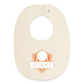 Vêtements de joueur de boccia avec balles de boccia Boccia - Bavoir bébé bio - écru doux - Devant