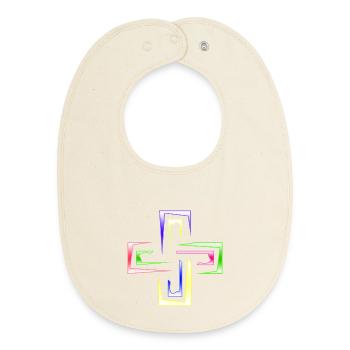 Neon Prism Frames abstraktes Logo - Baby Organic Lätzchen - Natur - Vorne