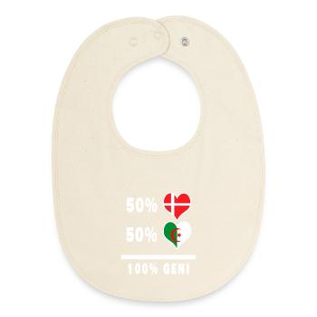 Algérie et Danemark 100% drapeau de génie - Bavoir bébé bio - écru doux - Devant