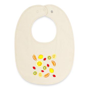 Assortiment de fruits frais - Bavoir bébé bio - écru doux - Devant