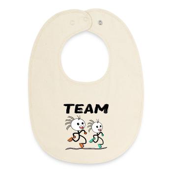 ÉQUIPE DE COURSE À PIED TRICOTER HOMME DE COURSE GROUPE DE COURSE - Bavoir bébé bio - écru doux - Devant