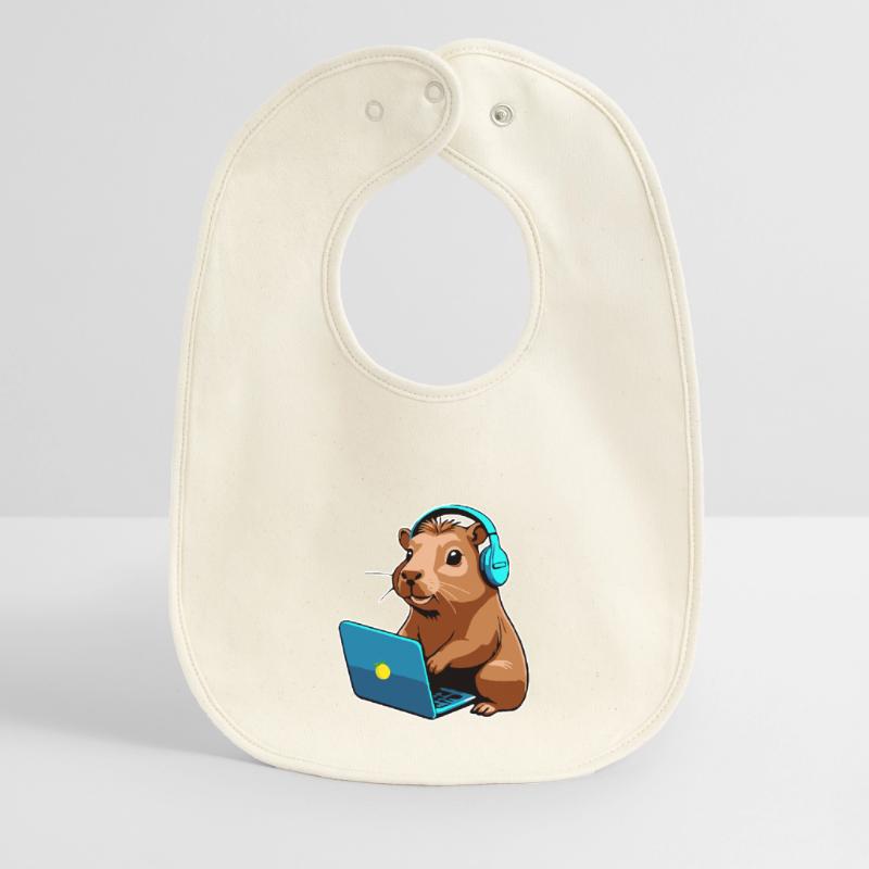 Capybara Programmer Coder Computer Baby Organic Bib