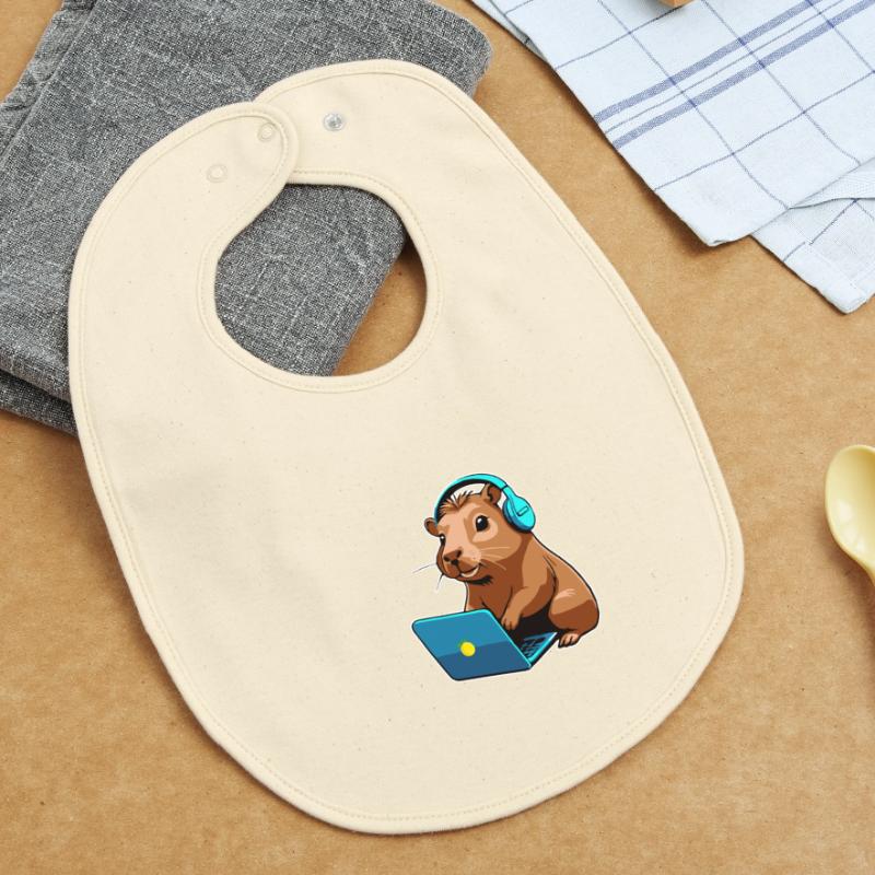Capybara Programmer Coder Computer Baby Organic Bib