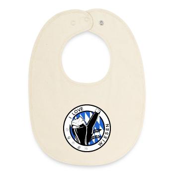 I Love Beer Logo - Baby Organic Bib - soft Ecru - Front