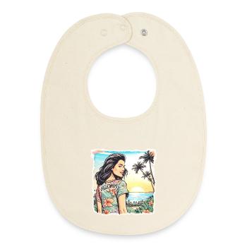 Aloha Mädchen - Baby Organic Lätzchen - Natur - Vorne