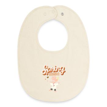 Funny spring decoration with bee - Baby Organic Bib - soft Ecru - Front