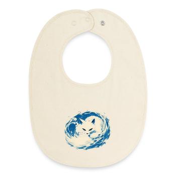 Renard Blanc - Bavoir bébé bio - écru doux - Devant
