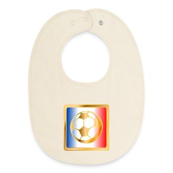Football Drapeau France Europe - Bavoir bébé bio - écru doux - Devant
