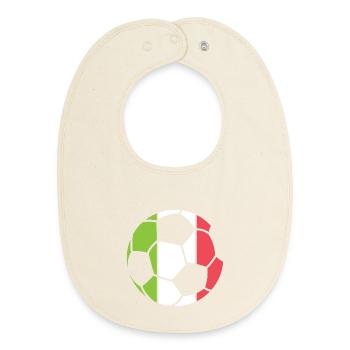 Icône du logo du vainqueur du tournoi du symbole de la boule de l’équipe d’Italie - Bavoir bébé bio - écru doux - Devant