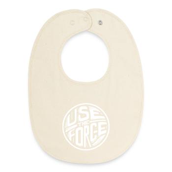 Use the force 2 (dark) - Baby Organic Bib - soft Ecru - Front