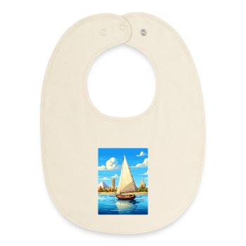 Cairo Egypt Great Pyramids Of Giza Travel Poster - Baby Organic Bib - soft Ecru - Front