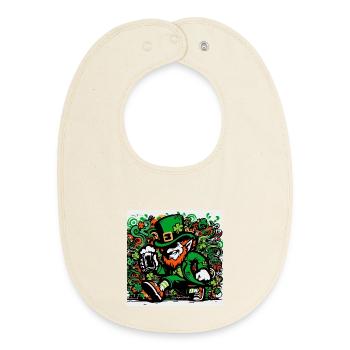 Leprechaun Ireland - Baby Organic Bib - soft Ecru - Front