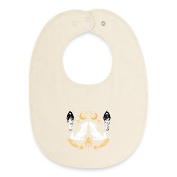 Lunar Wolves Emblem - Baby Organic Bib - soft Ecru - Front
