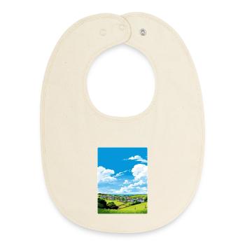 Crantock Cornwall England Reiseposter Souvenir - Baby Organic Lätzchen - Natur - Vorne