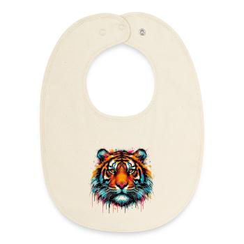 Tiger - Baby Organic Bib - soft Ecru - Front