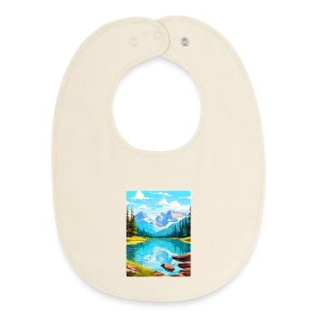 Banff Nationalpark Kanada Reiseposter Souvenir - Baby Organic Lätzchen - Natur - Vorne