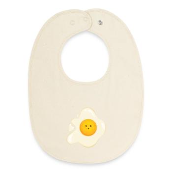 Oeuf au plat sucré - Bavoir bébé bio - écru doux - Devant