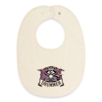 Knallharter Schlagzeuger Waschbär cool Geschenk - Baby Organic Lätzchen - Natur - Vorne