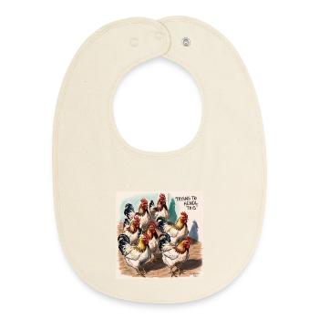 Hühnerbande Chaos am Hof - Baby Organic Lätzchen - Natur - Vorne