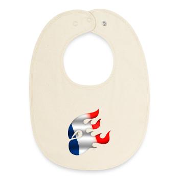 Flag of France - France - Ninja - Baby Organic Bib - soft Ecru - Front