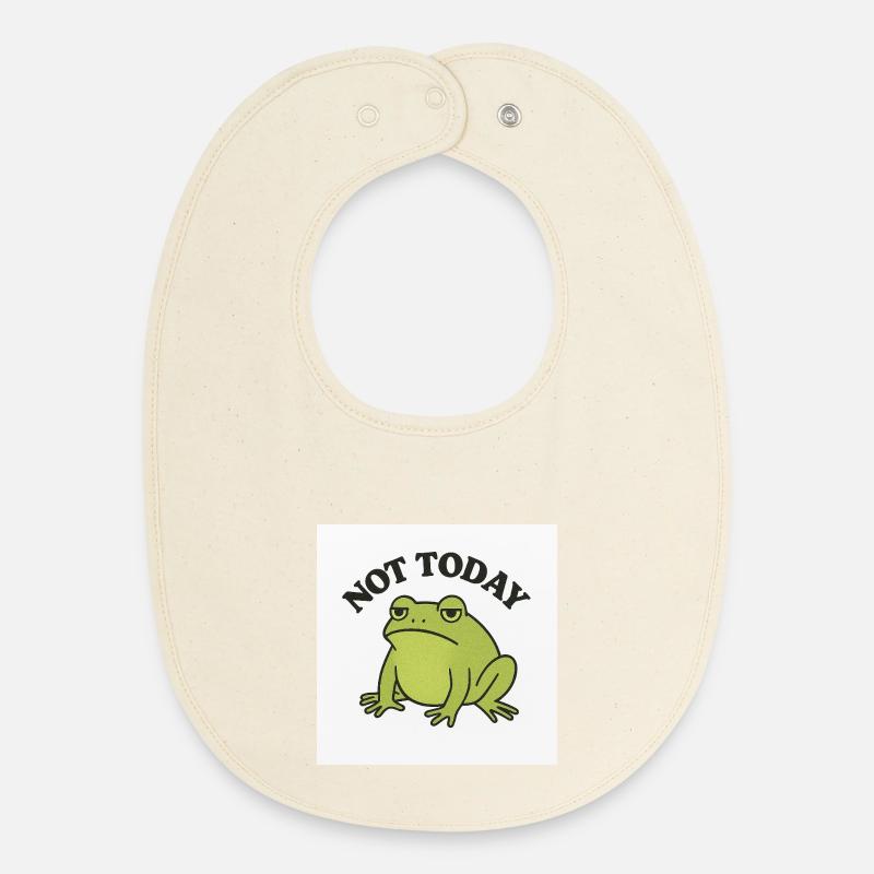Drôle de grenouille avec texte de déclaration - Bavoir bébé bio - écru doux