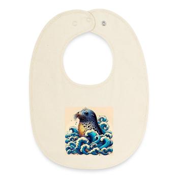 seal - Baby Organic Bib - soft Ecru - Front