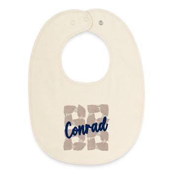 NAME DAY NAME CONRAD - Baby Organic Bib - soft Ecru - Front