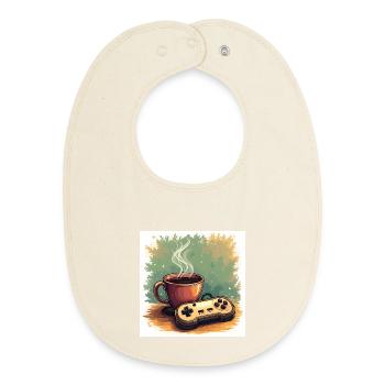 Caffeine & Campaigns - Baby Organic Bib - soft Ecru - Front